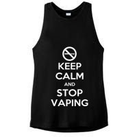 Keep Calm And Stop Vaping Ladies PosiCharge Tri-Blend Wicking Tank