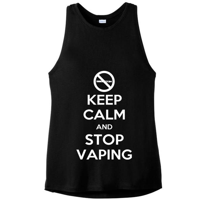 Keep Calm And Stop Vaping Ladies PosiCharge Tri-Blend Wicking Tank