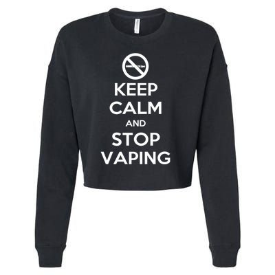 Keep Calm And Stop Vaping Cropped Pullover Crew