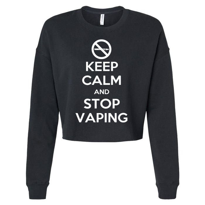 Keep Calm And Stop Vaping Cropped Pullover Crew