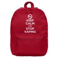 Keep Calm And Stop Vaping 16 in Basic Backpack