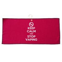 Keep Calm And Stop Vaping Large Microfiber Waffle Golf Towel