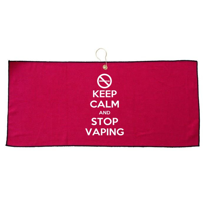 Keep Calm And Stop Vaping Large Microfiber Waffle Golf Towel