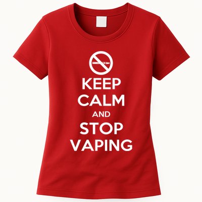 Keep Calm And Stop Vaping Womens T-Shirt