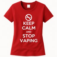 Keep Calm And Stop Vaping Womens T-Shirt