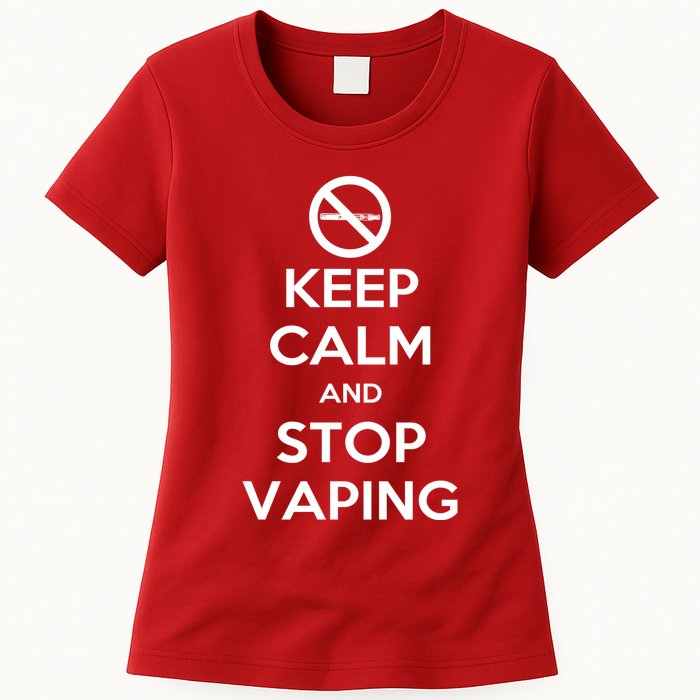 Keep Calm And Stop Vaping Womens T-Shirt