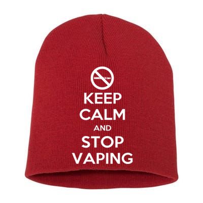 Keep Calm And Stop Vaping Short Acrylic Beanie
