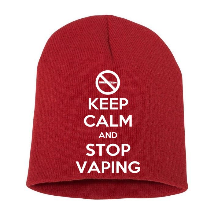 Keep Calm And Stop Vaping Short Acrylic Beanie