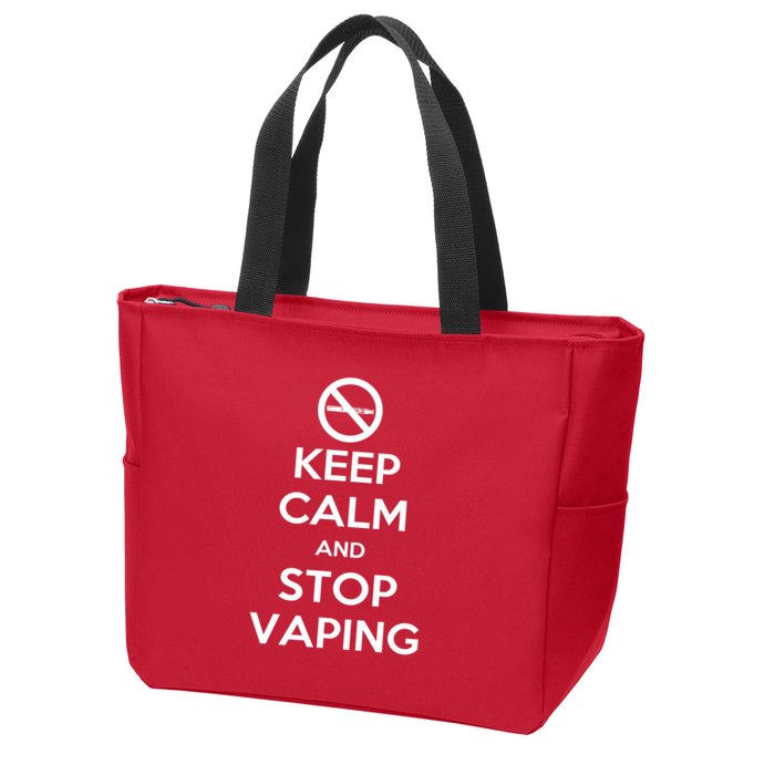 Keep Calm And Stop Vaping Zip Tote Bag