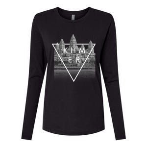 Khmer Cambodian Aesthetic Angkor Wat Gift Womens Cotton Relaxed Long Sleeve T-Shirt