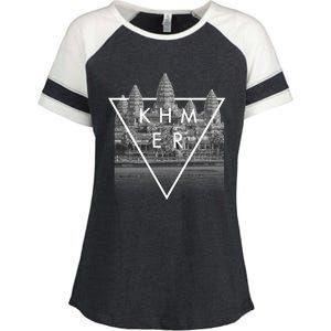 Khmer Cambodian Aesthetic Angkor Wat Gift Enza Ladies Jersey Colorblock Tee