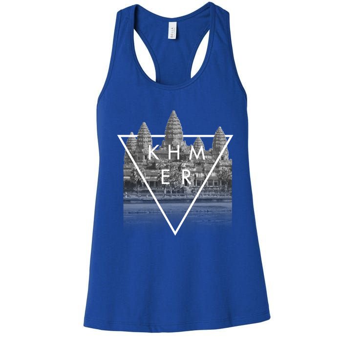 Khmer Cambodian Aesthetic Angkor Wat Gift Women's Racerback Tank