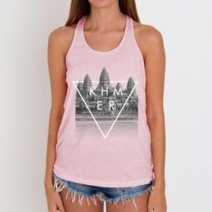 Khmer Cambodian Aesthetic Angkor Wat Gift Women's Knotted Racerback Tank