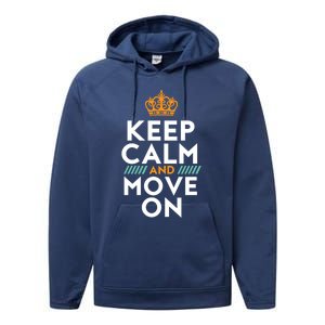 Keep Calm And Move On Inspirational DonT Look Back Quote Cute Gift Performance Fleece Hoodie