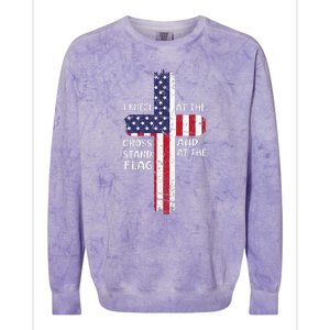 Kneel Cross At The Cross Memorial Day Colorblast Crewneck Sweatshirt