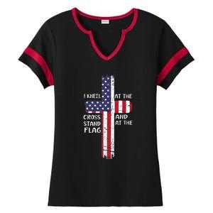 Kneel Cross At The Cross Memorial Day Ladies Halftime Notch Neck Tee