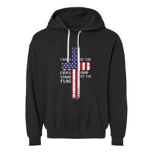 Kneel Cross At The Cross Memorial Day Garment-Dyed Fleece Hoodie