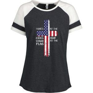 Kneel Cross At The Cross Memorial Day Enza Ladies Jersey Colorblock Tee