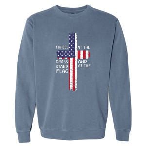 Kneel Cross At The Cross Memorial Day Garment-Dyed Sweatshirt