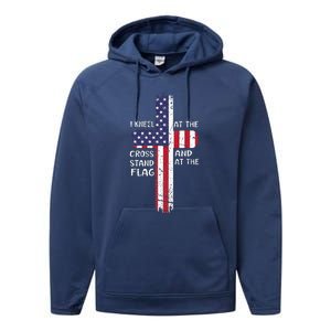 Kneel Cross At The Cross Memorial Day Performance Fleece Hoodie