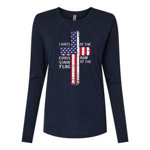 Kneel Cross At The Cross Memorial Day Womens Cotton Relaxed Long Sleeve T-Shirt