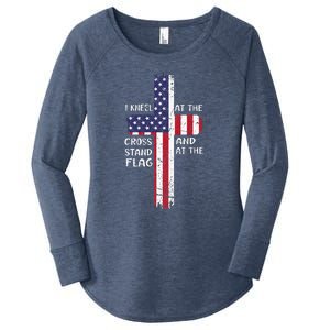 Kneel Cross At The Cross Memorial Day Women's Perfect Tri Tunic Long Sleeve Shirt