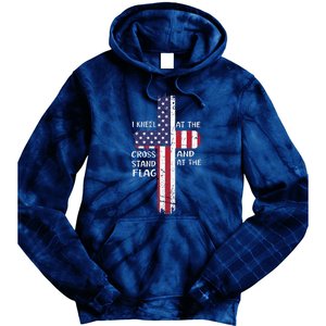 Kneel Cross At The Cross Memorial Day Tie Dye Hoodie