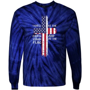 Kneel Cross At The Cross Memorial Day Tie-Dye Long Sleeve Shirt