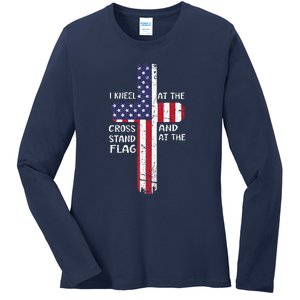 Kneel Cross At The Cross Memorial Day Ladies Long Sleeve Shirt