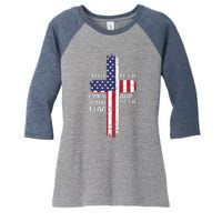 Kneel Cross At The Cross Memorial Day Women's Tri-Blend 3/4-Sleeve Raglan Shirt