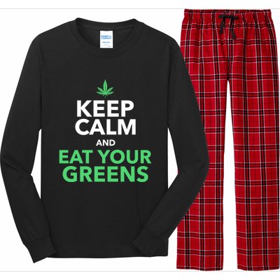 Keep Calm And Eat Your Greens Meaningful Gift Meaningful Gift Cool Gift Long Sleeve Pajama Set