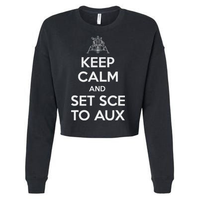 Keep Calm And Set Sce To Aux Cropped Pullover Crew