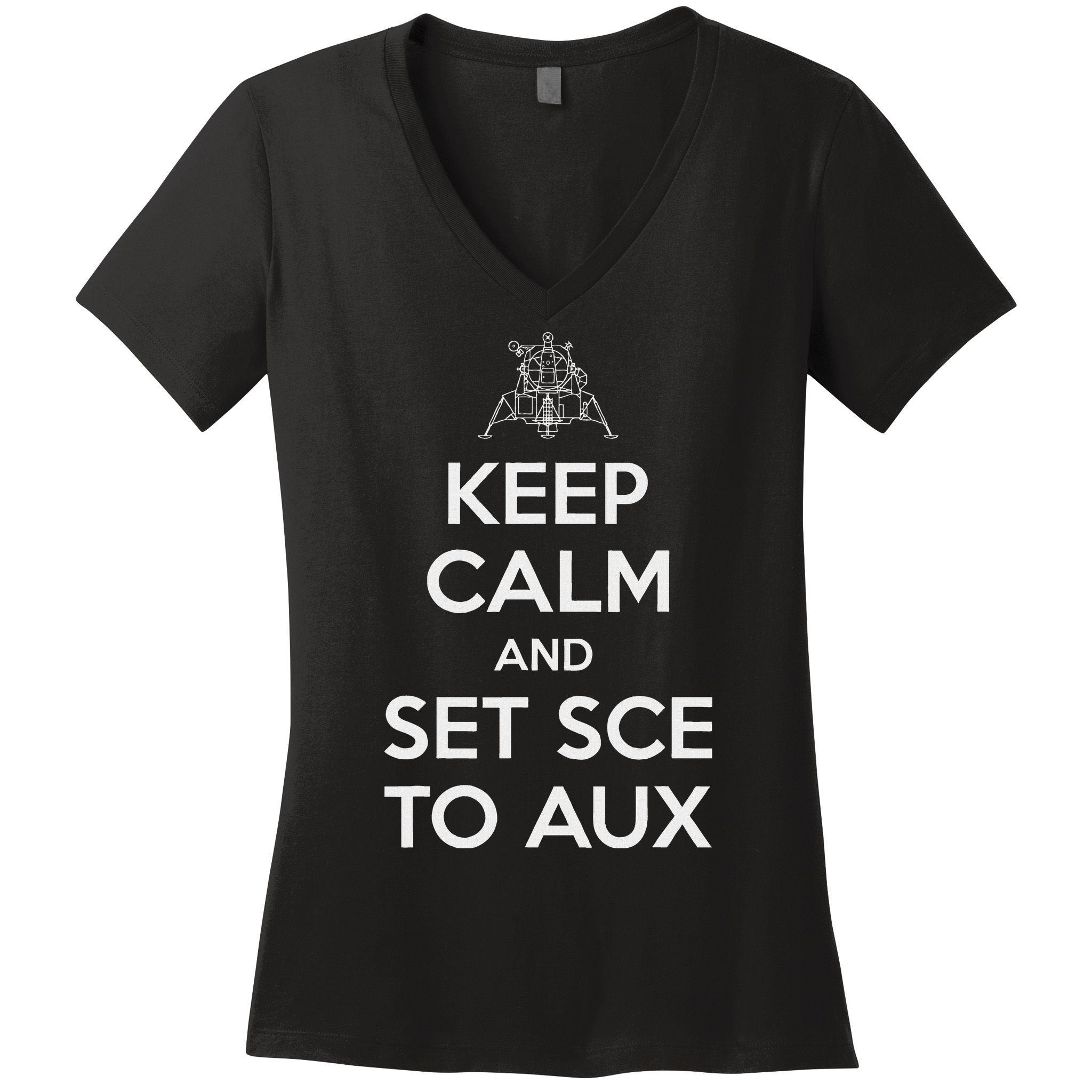 Keep Calm And Set Sce To Aux Women's V-Neck T-Shirt