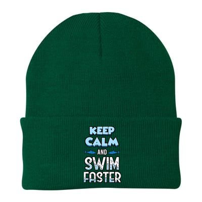 Keep Calm And Swim Faster Shark Lovers Knit Cap Winter Beanie