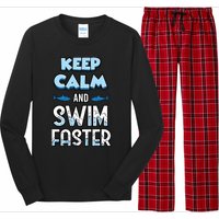 Keep Calm And Swim Faster Shark Lovers Long Sleeve Pajama Set