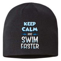 Keep Calm And Swim Faster Shark Lovers Sustainable Beanie