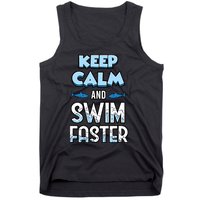 Keep Calm And Swim Faster Shark Lovers Tank Top