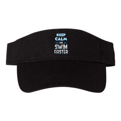 Keep Calm And Swim Faster Shark Lovers Valucap Bio-Washed Visor