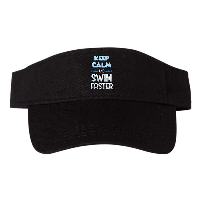 Keep Calm And Swim Faster Shark Lovers Valucap Bio-Washed Visor