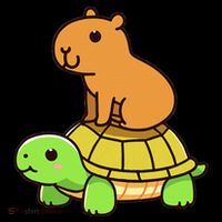 Kawaii Capybara And Turtle Backpack Tall T-Shirt