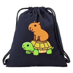 Kawaii Capybara And Turtle Backpack Drawstring Bag