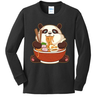 Kawaii Cute Anime Panda Otaku Japanese Ra Noodles Gift Kids Long Sleeve Shirt