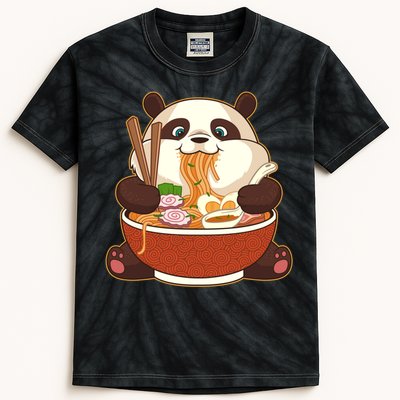 Kawaii Cute Anime Panda Otaku Japanese Ra Noodles Gift Kids Tie-Dye T-Shirt