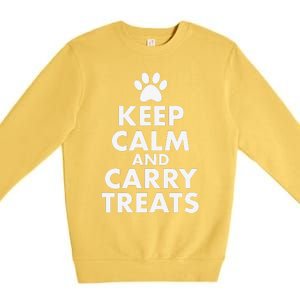 Keep Calm And Carry Treats Dog Trainer Funny Premium Crewneck Sweatshirt