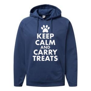 Keep Calm And Carry Treats Dog Trainer Funny Performance Fleece Hoodie