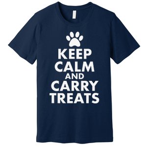 Keep Calm And Carry Treats Dog Trainer Funny Premium T-Shirt