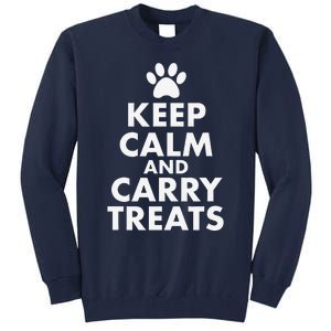 Keep Calm And Carry Treats Dog Trainer Funny Tall Sweatshirt