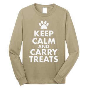 Keep Calm And Carry Treats Dog Trainer Funny Long Sleeve Shirt