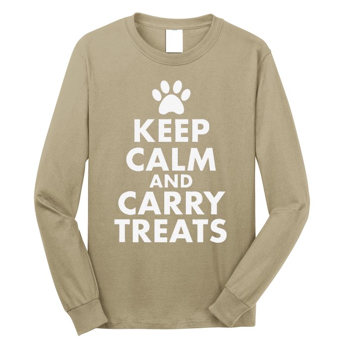 Keep Calm And Carry Treats Dog Trainer Funny Long Sleeve Shirt