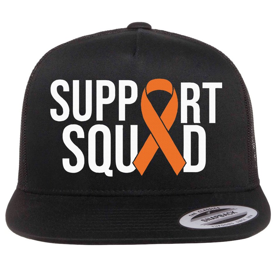 Kidney Cancer Awareness Orange Ribbon Flat Bill Trucker Hat